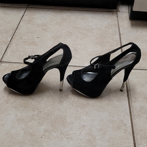 Anne Michelle black and silver stiletto heels size 7.5 - Picture 4 of 8